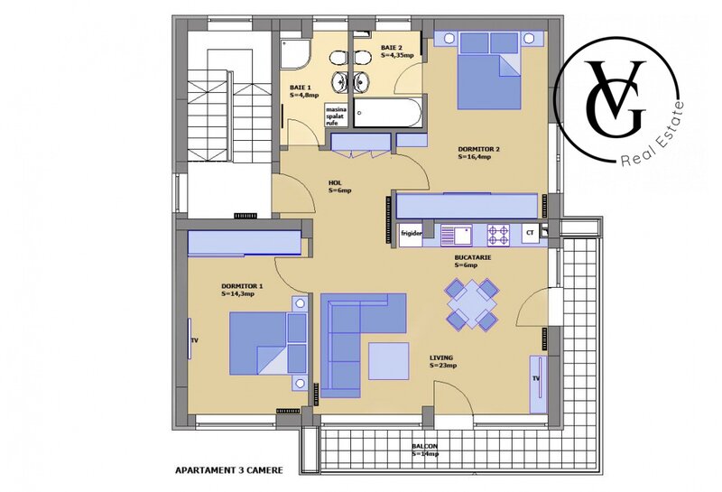 Pipera | Rond OMV apartament 3 camere bloc boutique